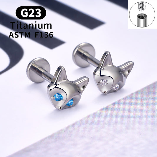 Women Silver Fox Earrings Body Piercing Belly Button Jewellery Valentine Day Gift Ideas For Her Mum 1PCS