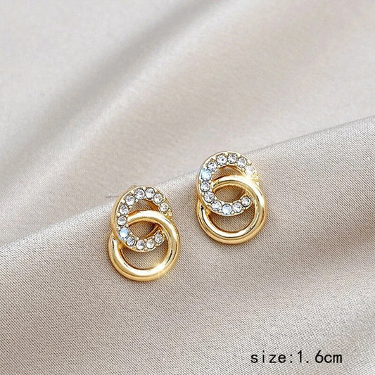 Elegant Cute Small Sparkle Women Jewellery Stud Earrings Christmas Gift for Her