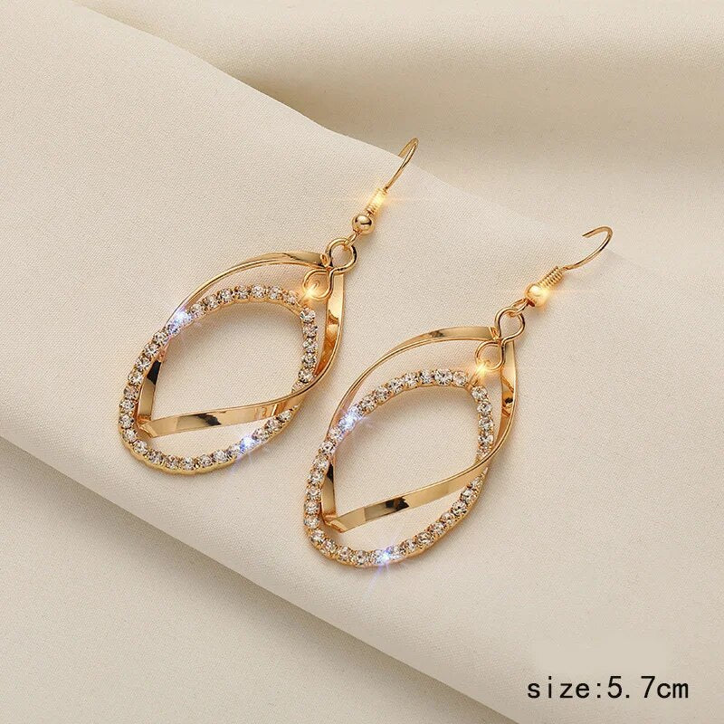 Elegant Drop Dangle Women Sparkle Earrings Handmade Casual Jewellery