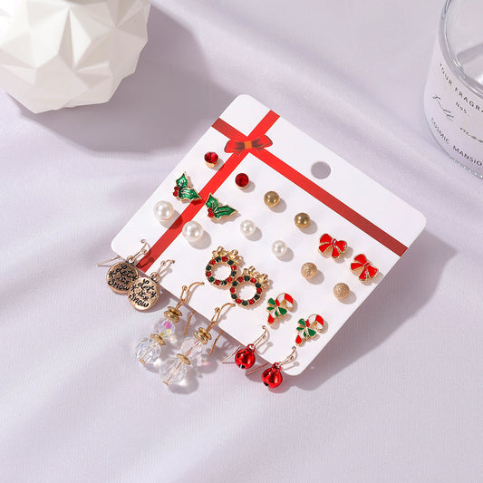 Amazing Creative Handmade Women Jewellery 12PCS/Set Stud Earrings Christmas Gift for Her