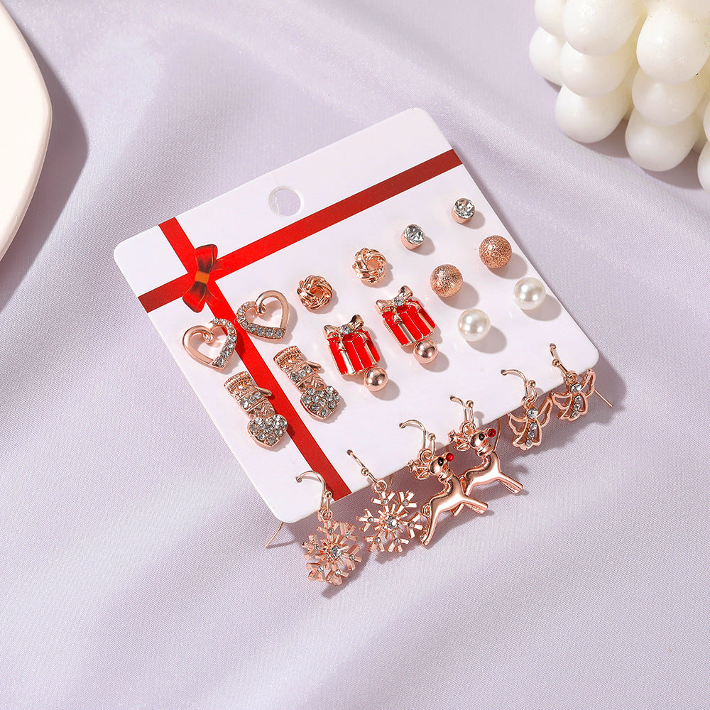 Amazing Creative Handmade Women Jewellery 12PCS/Set Stud Earrings Christmas Gift for Her