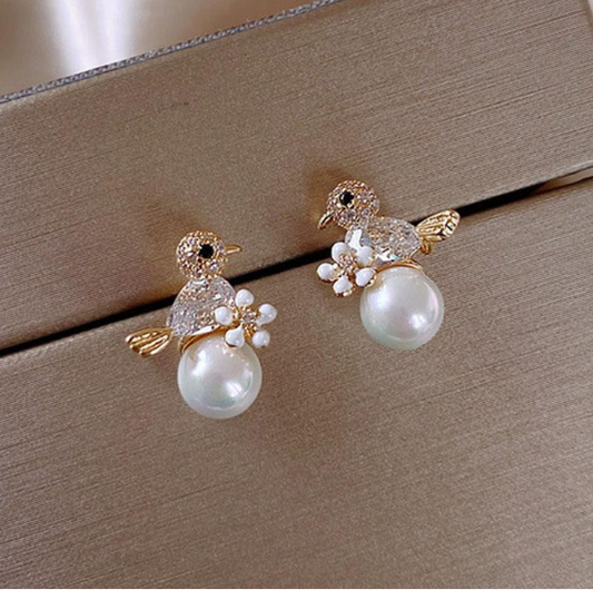 Fashion Design Lovely Cute Handmade Bird Stud Earrings Women Jewellery