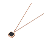 Women Stainless Steel Geometric Square Charm Choker Pendant Necklaces Black Chain Handmade Jewellery Christmas Gift