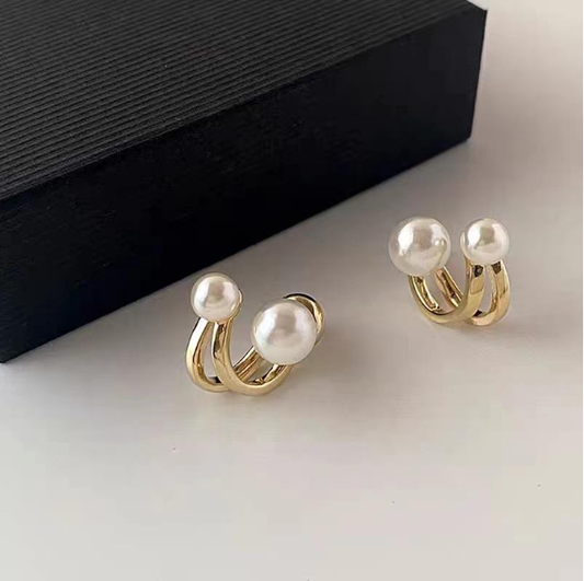 Minimalist Cute Handmade Jewellery Pearl Stud Earrings for Her Gift Women Days Mothers Day Wedding