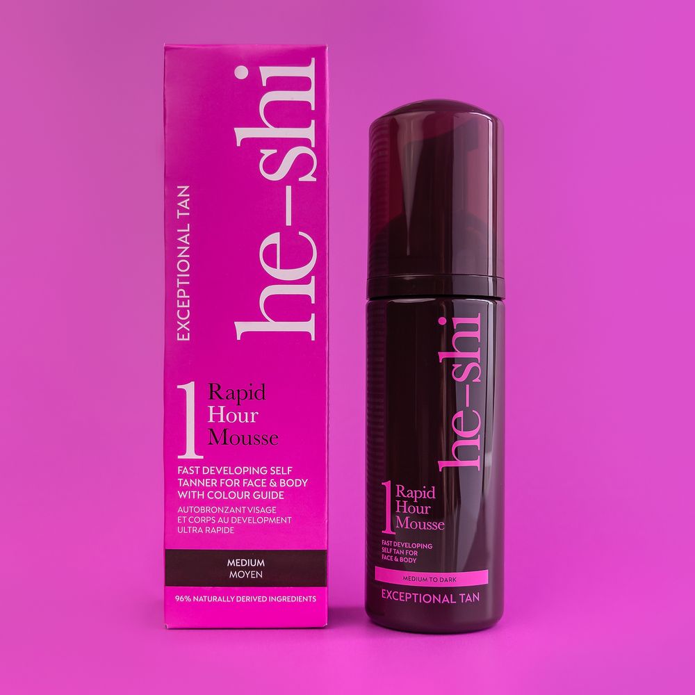 He-Shi Rapid 1 Hour Body Mousse  - Medium to Dark Self Tan - Quick Dry