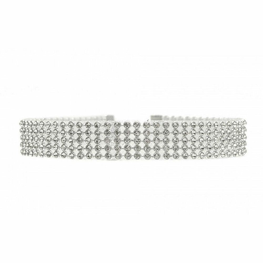 Glamour in Crystals: Women's Crystal Choker Necklace Set 10mm or 16mm or 25mm