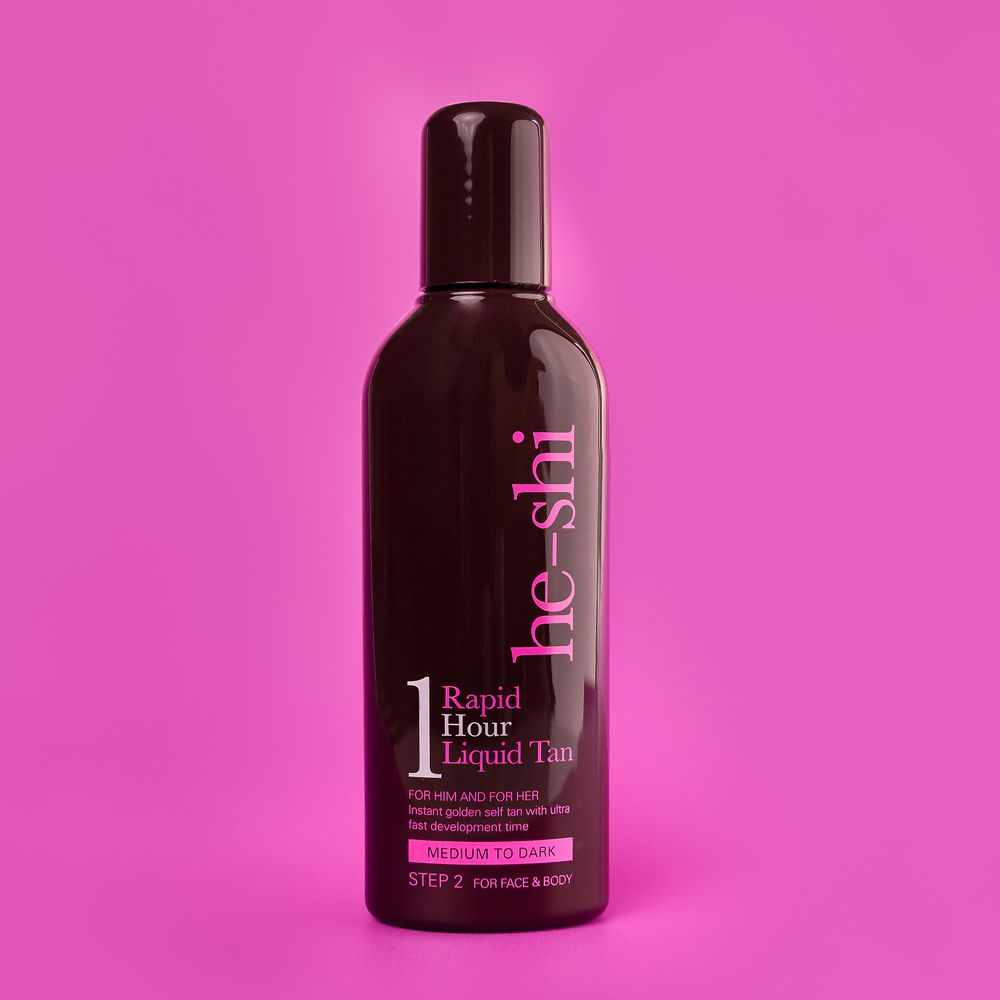 Self Tan He-Shi Rapid 1 Hour Liquid - Medium to Dark Tan - Quick Dry