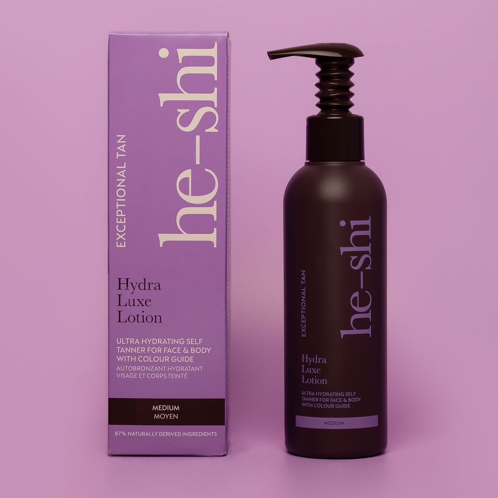 He-Shi Hydra Luxury Body Lotion - Medium Self Tan - Easy to Apply - Pump Action