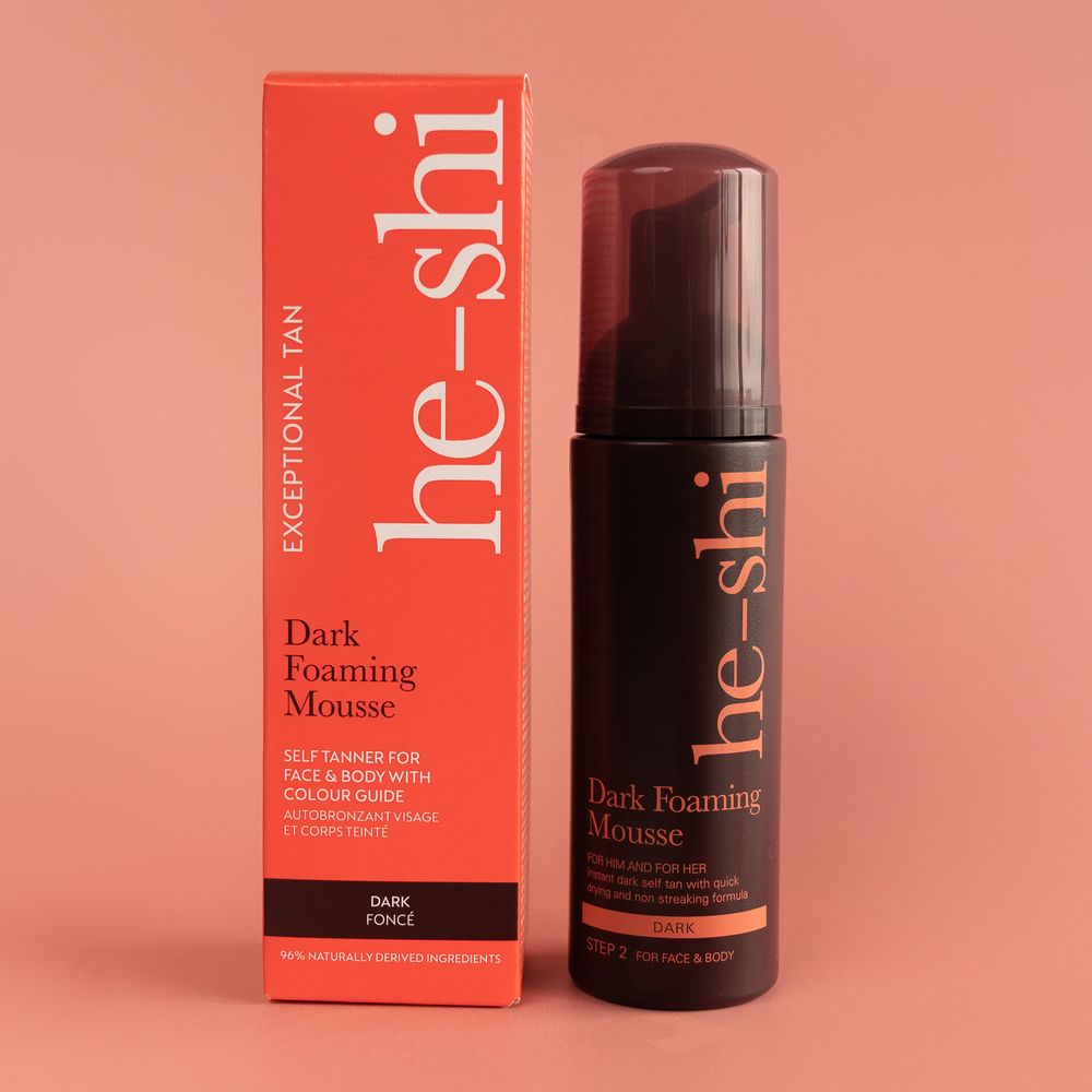 He-Shi Dark Foaming Mousse - Dark Self Tan - Quick Dry - Easy to Apply