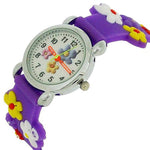 Relda Children's Analogue 3D Colourful Flower Purple Silicone Strap Girl's Watch REL42