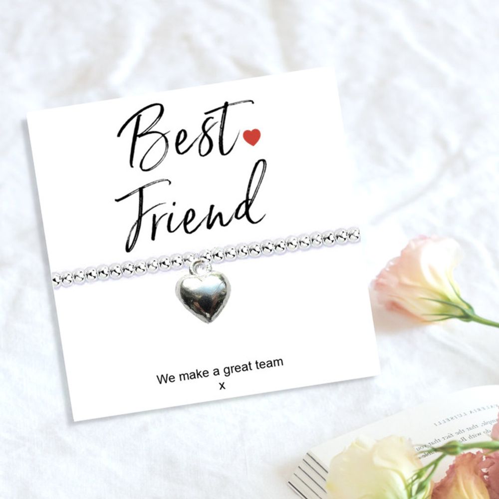 Best Friend Stretch Beaded Bracelet & Message Card