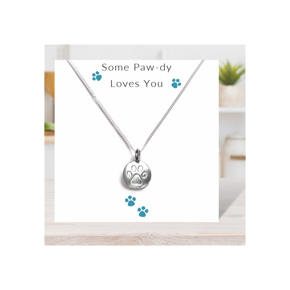 Some Paw-dy Loves You - Necklace on Message Card