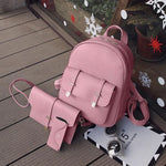 Aquarius Women PU Leather 3pcs Set - Shoulder Bag, Clutch & Card Holder Pink