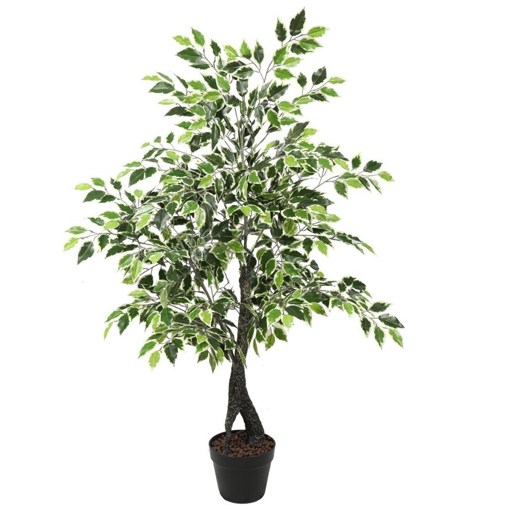 Artificial Variegated Ficus Tree Plastic Split Trunk 4ft / 120cm