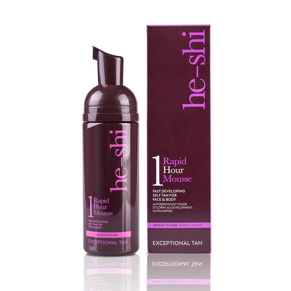 He-Shi Rapid 1 Hour Body Mousse  - Medium to Dark Self Tan - Quick Dry