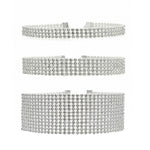 Glamour in Crystals: Women's Crystal Choker Necklace Set 10mm or 16mm or 25mm