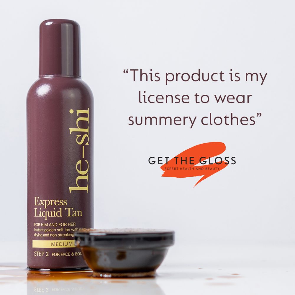 He-Shi Express Liquid Instant Self Tan Body Lotion 150ml - Medium Tan - Quick Dry - Easy to Apply